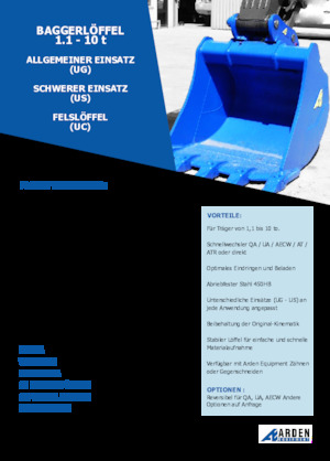 Godets d'excavatrices Arden R05G05