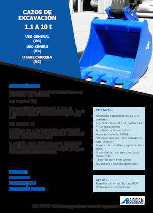 Godets d'excavatrices Arden R05G05