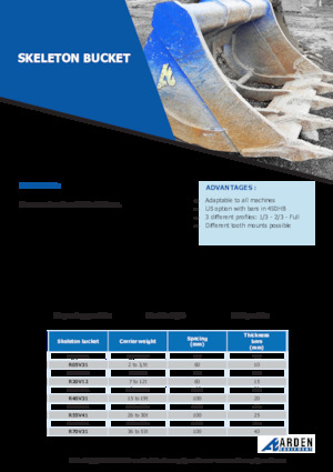 Godets d'excavatrices Arden R05V11