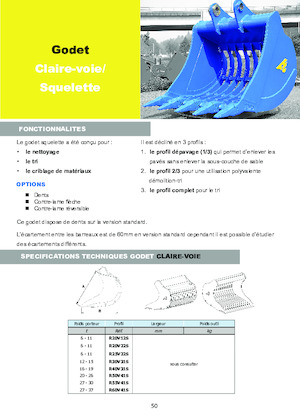 Godets d'excavatrices Arden R55V41S
