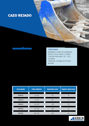 Godets d'excavatrices Arden R40V31S