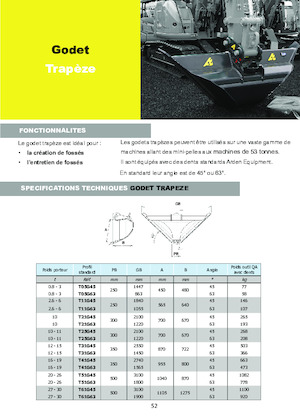Godets d'excavatrices Arden T25G45