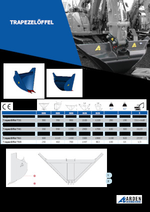 Godets d'excavatrices Arden T25G45