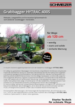 Excavatrices pour cimetières Schmelzer Hytrac 400 S 