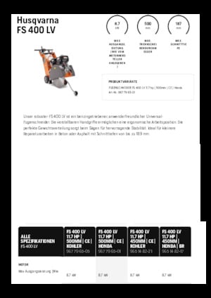 Scies à sol Husqvarna FS 400 LV