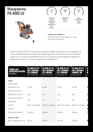 Scies à sol Husqvarna FS 400 LV