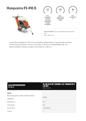 Scies à sol Husqvarna FS 410 D