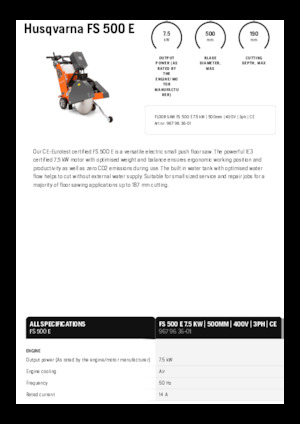 Scies à sol Husqvarna FS 500 E