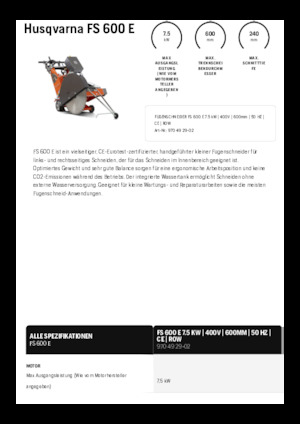 Scies à sol Husqvarna FS 600 E