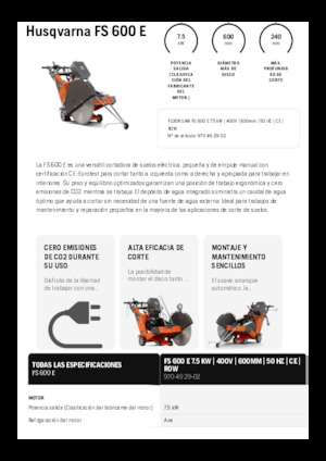 Scies à sol Husqvarna FS 600 E