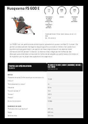 Scies à sol Husqvarna FS 600 E