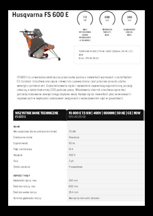 Scies à sol Husqvarna FS 600 E