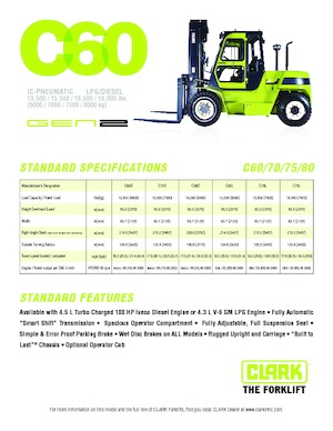 Chariots élevateurs frontaux diesel Clark C 80 D