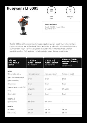 Pilonneuses à essence et diesel Husqvarna LT 6005