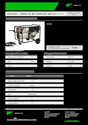Groupes électrogènes à essence INMESOL AHS 500-M