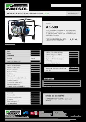 Groupes électrogènes à essence INMESOL AHS 500-M