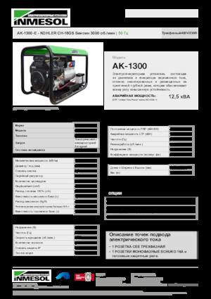 Groupes électrogènes à essence INMESOL AK-1300-E