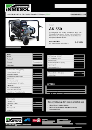 Groupes électrogènes à essence INMESOL AK-550-M
