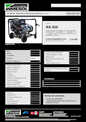 Groupes électrogènes à essence INMESOL AK-550-M