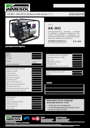 Groupes électrogènes à essence INMESOL AK-900-E