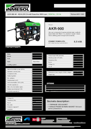 Groupes électrogènes à essence INMESOL AKR-900-M
