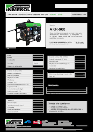 Groupes électrogènes à essence INMESOL AKR-900-M