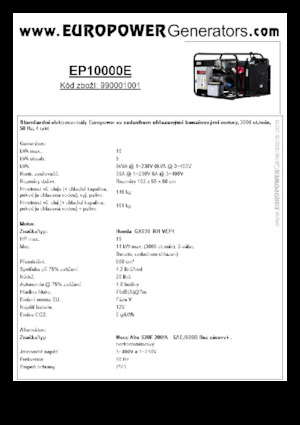 Groupes électrogènes à essence Europower EP10000E (MA)
