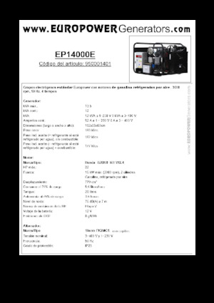 Groupes électrogènes à essence Europower EP14000E (S)