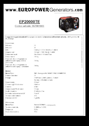 Groupes électrogènes à essence Europower EP20000TE (S)