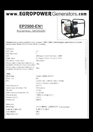 Groupes électrogènes à essence Europower EP2500-EN1 (S)