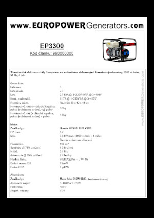 Groupes électrogènes à essence Europower EP3300 (MA)