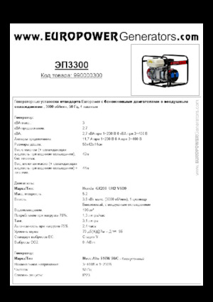 Groupes électrogènes à essence Europower EP3300 (MA)