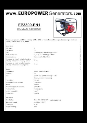 Groupes électrogènes à essence Europower EP3300-EN1 (MA)