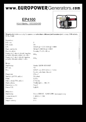 Groupes électrogènes à essence Europower EP4100 (S)