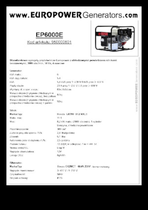 Groupes électrogènes à essence Europower EP6000E (S)