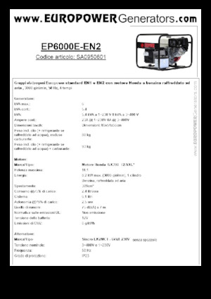 Groupes électrogènes à essence Europower EP6000E-EN2 (S)