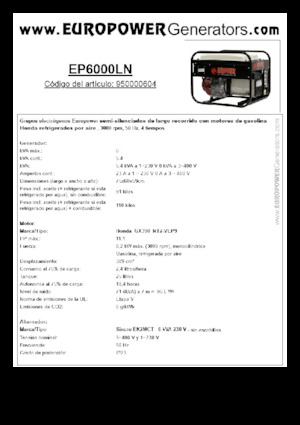 Groupes électrogènes à essence Europower EP6000LN (S)