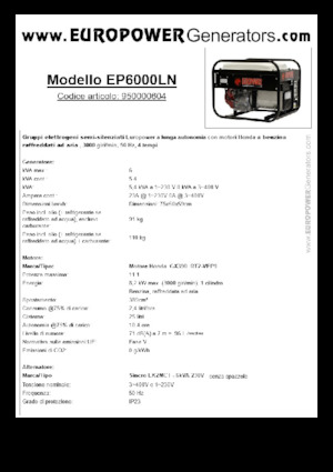 Groupes électrogènes à essence Europower EP6000LN (S)