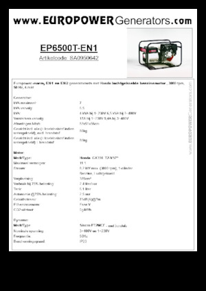 Groupes électrogènes à essence Europower EP6500T-EN1 (S)