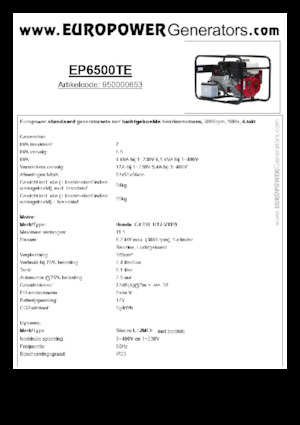 Groupes électrogènes à essence Europower EP6500TE (S)