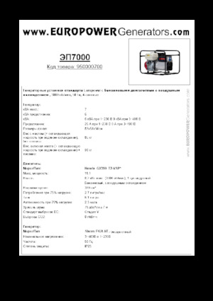 Groupes électrogènes à essence Europower EP7000 (S)
