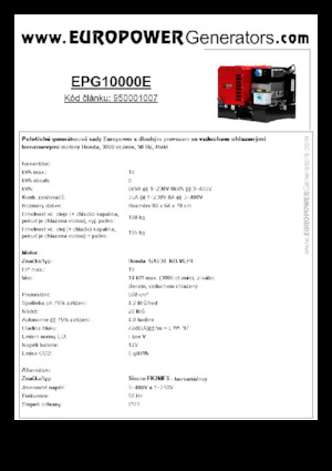 Groupes électrogènes à essence Europower EPG10000E (S)