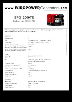 Groupes électrogènes à essence Europower EPG12000TE (S)