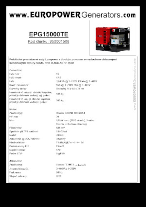 Groupes électrogènes à essence Europower EPG15000TE (S)