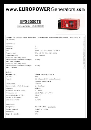 Groupes électrogènes à essence Europower EPS6500TE (S)
