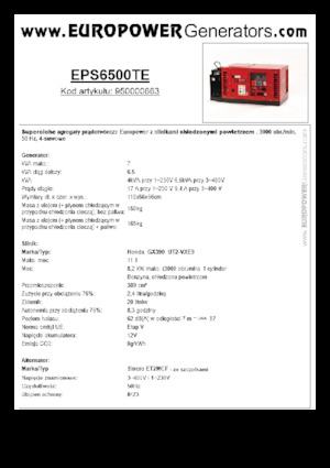 Groupes électrogènes à essence Europower EPS6500TE (S)