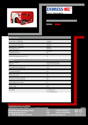 Groupes électrogènes à essence Endress ESE 1006 DHG-GT ES ISO Duplex