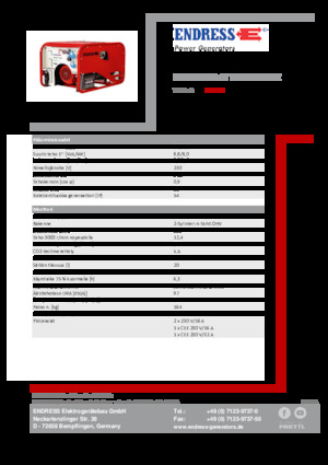 Groupes électrogènes à essence Endress ESE 1006 HG-GT ES ISO Duplex