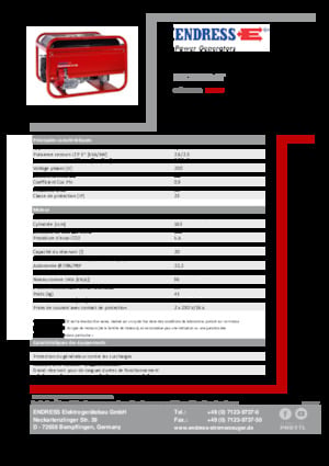 Groupes électrogènes à essence Endress ESE 206 HS-GT