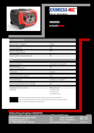 Groupes électrogènes à essence Endress ESE 3000i